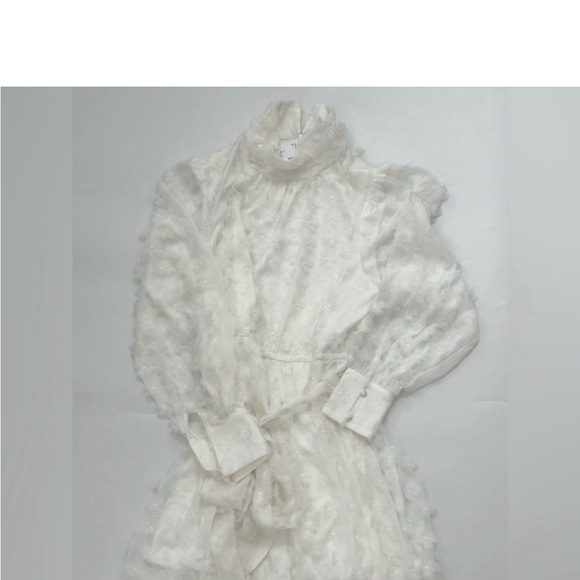 Jewel by Badgley Mischka Elegant White Textured Dress - Picture 8 of 11